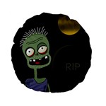 Halloween zombie on the cemetery Standard 15  Premium Flano Round Cushions
