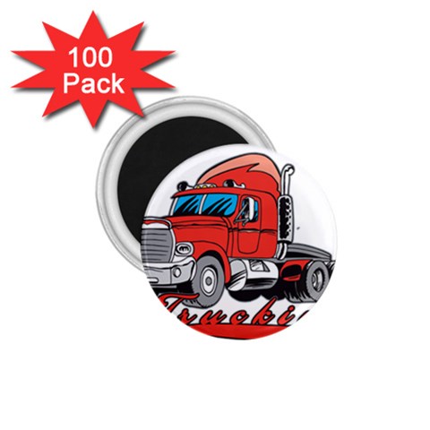 truckin 1.75  Magnet (100 pack)  from UrbanLoad.com Front