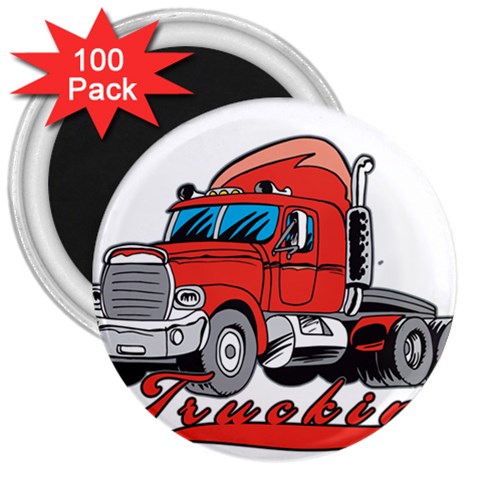 truckin 3  Magnet (100 pack) from UrbanLoad.com Front