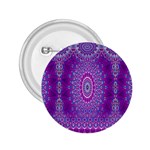 India Ornaments Mandala Pillar Blue Violet 2.25  Buttons