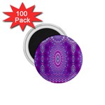 India Ornaments Mandala Pillar Blue Violet 1.75  Magnets (100 pack) 