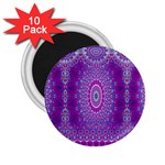 India Ornaments Mandala Pillar Blue Violet 2.25  Magnets (10 pack) 