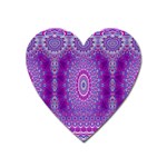 India Ornaments Mandala Pillar Blue Violet Heart Magnet