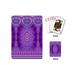 India Ornaments Mandala Pillar Blue Violet Playing Cards (Mini) 