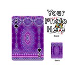 India Ornaments Mandala Pillar Blue Violet Playing Cards 54 (Mini) 