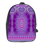 India Ornaments Mandala Pillar Blue Violet School Bags (XL) 