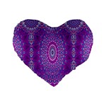 India Ornaments Mandala Pillar Blue Violet Standard 16  Premium Heart Shape Cushions