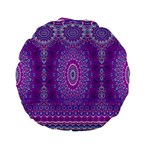 India Ornaments Mandala Pillar Blue Violet Standard 15  Premium Flano Round Cushions