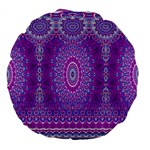 India Ornaments Mandala Pillar Blue Violet Large 18  Premium Flano Round Cushions