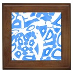 Blue summer design Framed Tiles