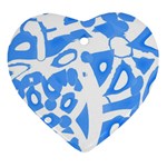 Blue summer design Ornament (Heart) 