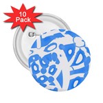 Blue summer design 2.25  Buttons (10 pack) 