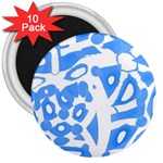 Blue summer design 3  Magnets (10 pack) 