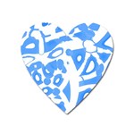 Blue summer design Heart Magnet