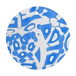 Blue summer design Round Ornament (Two Sides) 