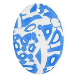 Blue summer design Oval Ornament (Two Sides)