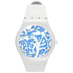 Blue summer design Round Plastic Sport Watch (M)