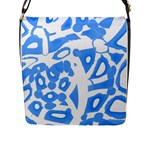 Blue summer design Flap Messenger Bag (L) 