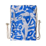 Blue summer design Drawstring Bag (Small)