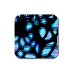 Blue light Rubber Square Coaster (4 pack) 