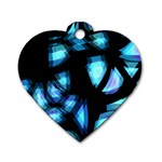 Blue light Dog Tag Heart (One Side)