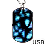 Blue light Dog Tag USB Flash (One Side)