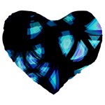 Blue light Large 19  Premium Heart Shape Cushions
