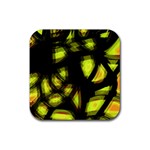 Yellow light Rubber Square Coaster (4 pack) 