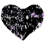 Little bit of purple Large 19  Premium Flano Heart Shape Cushions