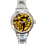 Yellow design Round Italian Charm Watch