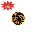 Yellow design 1  Mini Buttons (100 pack) 