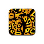 Yellow design Rubber Coaster (Square) 