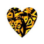 Yellow design Heart Magnet