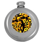 Yellow design Round Hip Flask (5 oz)