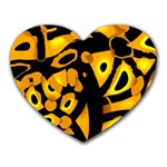 Yellow design Heart Mousepads