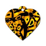 Yellow design Dog Tag Heart (One Side)