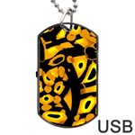 Yellow design Dog Tag USB Flash (One Side)