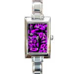 Purple design Rectangle Italian Charm Watch