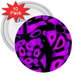 Purple design 3  Buttons (10 pack) 