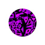 Purple design Rubber Round Coaster (4 pack) 