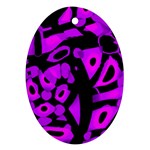 Purple design Oval Ornament (Two Sides)