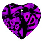 Purple design Heart Ornament (2 Sides)