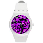 Purple design Round Plastic Sport Watch (M)