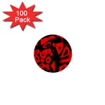 Red design 1  Mini Buttons (100 pack) 