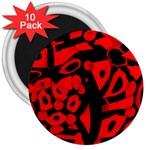 Red design 3  Magnets (10 pack) 