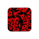 Red design Rubber Coaster (Square) 