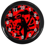 Red design Wall Clocks (Black)