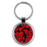 Red design Key Chains (Round) 