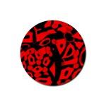 Red design Rubber Coaster (Round) 