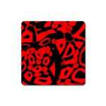 Red design Square Magnet